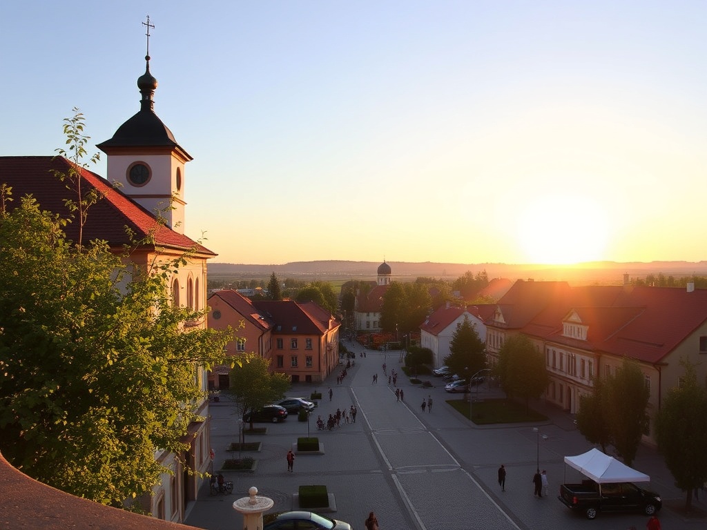 Majówka w Sokołowie Podlaskim - zdjęcie przedstawiające zielone tereny i rzekę w tle